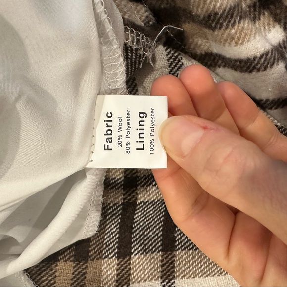 Plaid A-Line Skirt - Brown and Cream - Picture 8 of 8